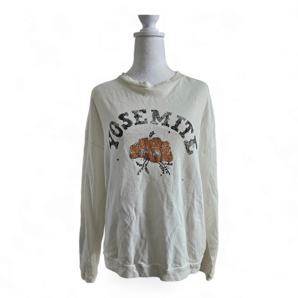 NWT Lizard Thicket Cream Yosemite and California Poppy Womens  Sweatshirt Sz M